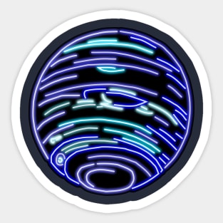 Electric Solar System Neon Neptune Sticker